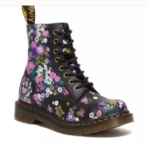 Dr. Martens 1460 Pascal Floral Mash Up Leather Lace Up Boots